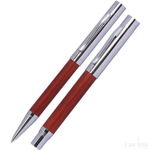 Mark Twain schrijfset met etui bruin