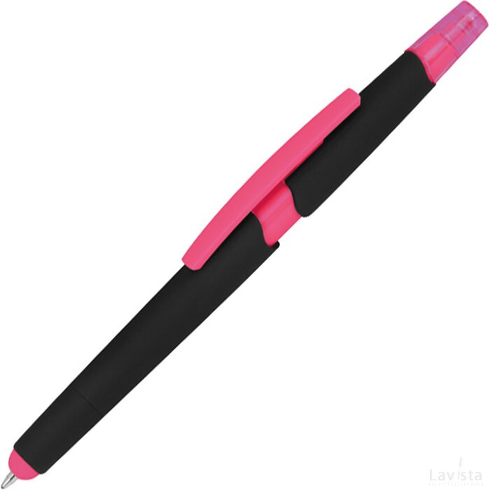 Pen met een tektstmarker roze paars