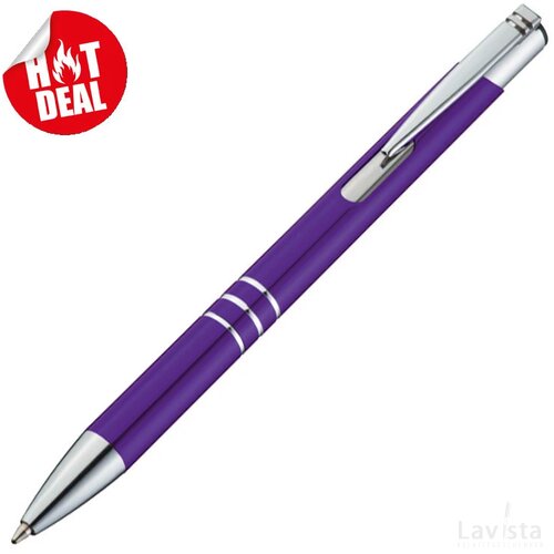 Metalen balpen paars purple roze
