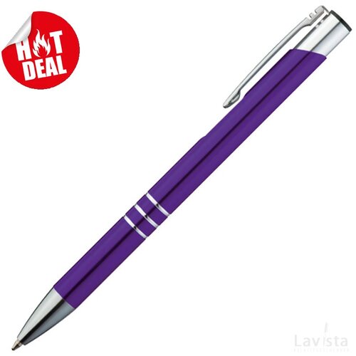 Metalen balpen paars purple roze