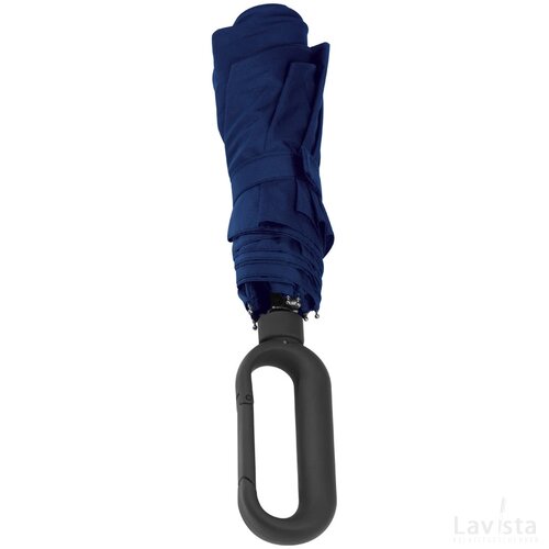 Automtische paraplu met greep als karabijnhaak donkerblauw darkblue donkerblauw