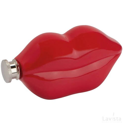 Schaps fles lippen rood