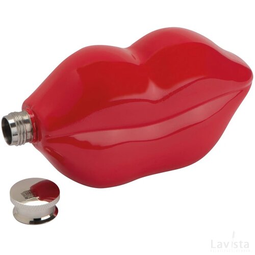 Schaps fles lippen rood