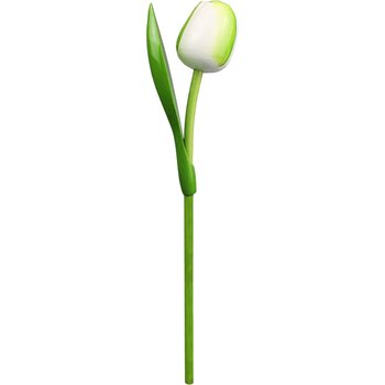 Tulip on a stem 34 cm ( big ), white green