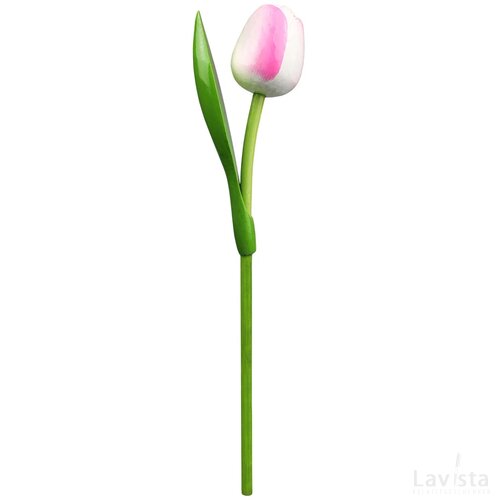 Tulip on a stem 34 cm ( big ), white pink