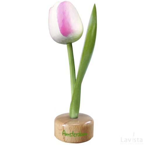 Tulip pedestal 20 cm ( big ), white pink Amsterdam