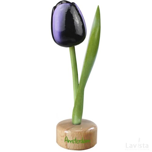 Tulip pedestal 20 cm ( big ), aubergine white Amsterdam