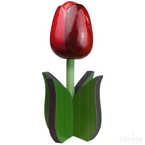 Tulip on leaf 14 cm, red aubergine