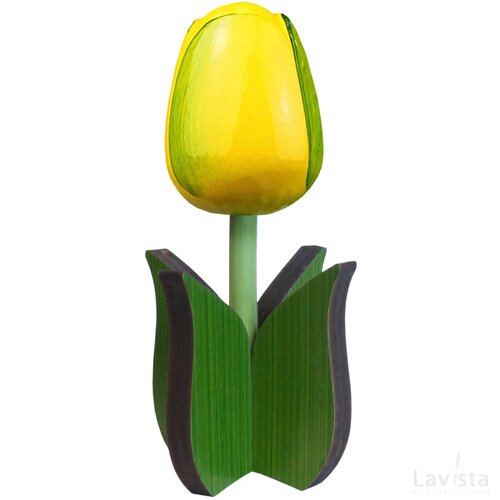 Tulip on leaf 14 cm, yellow green