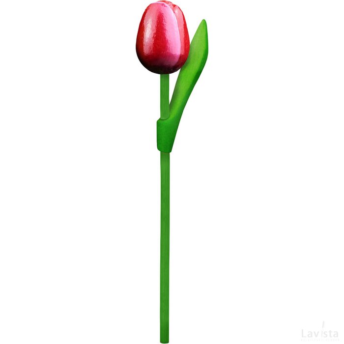Tulip on a stem 20 cm ( small ), red white