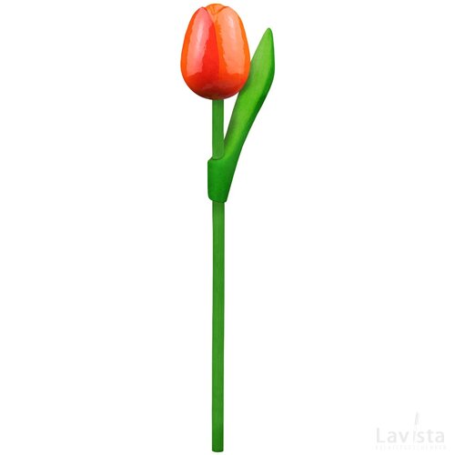 Tulip on a stem 20 cm ( small ), orange red