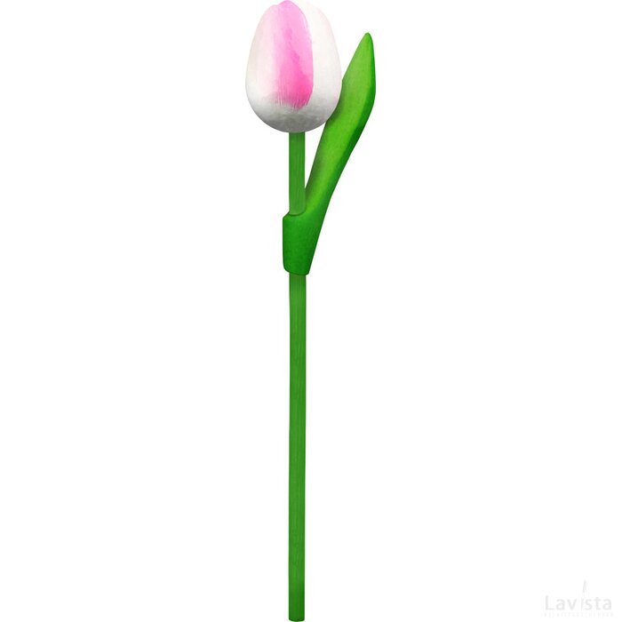 Tulip on a stem 20 cm ( small ), white pink
