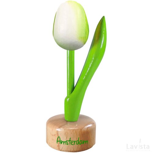 Tulip pedestal 8,5 cm ( small ), white green Amsterdam
