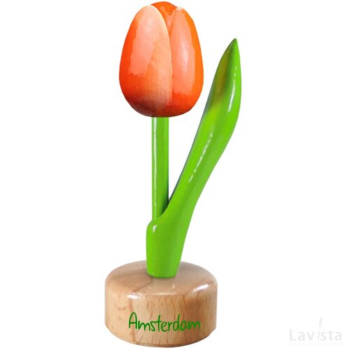 Tulip pedestal 8,5 cm ( small ), orange white Amsterdam