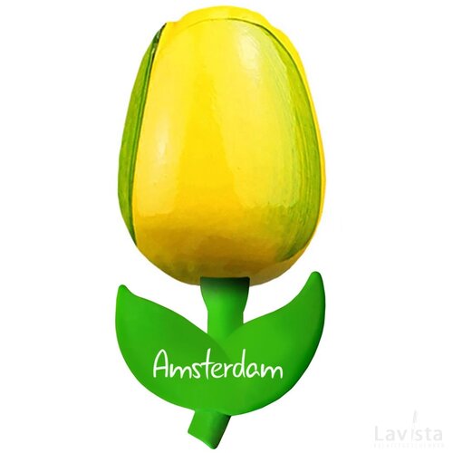 Tulip magnet 6 cm ( small ), yellow green Amsterdam