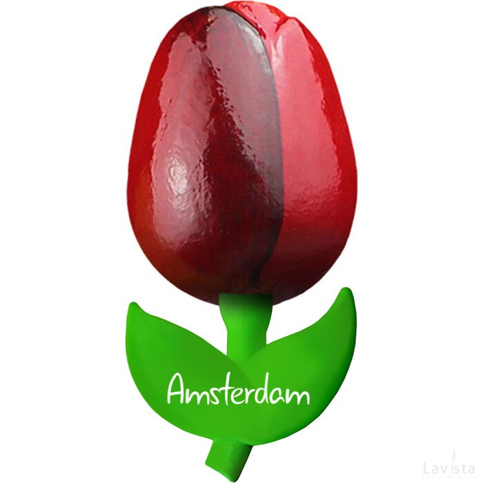 Tulip magnet 6 cm ( small ), red aubergine Amsterdam