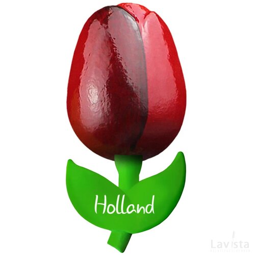 Tulip magnet 6 cm ( small ), red aubergine Holland