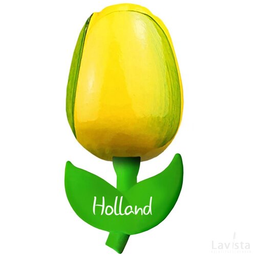 Tulip magnet 6 cm ( small ), yellow green Holland
