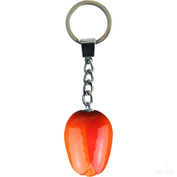 Key chain 1 tulip 3,5 cm, orange red