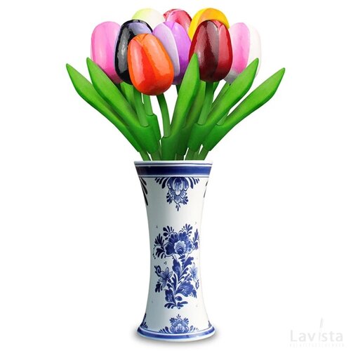 9 Tulips (big) in Delfts blue vase