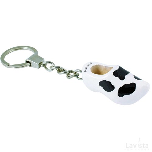 Keychain 1 shoe 4 cm, white cow