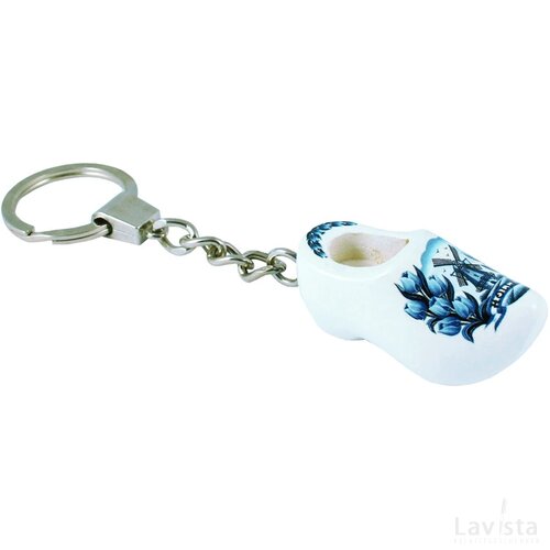 Keychain 1 shoe 4 cm, delft blue tulip