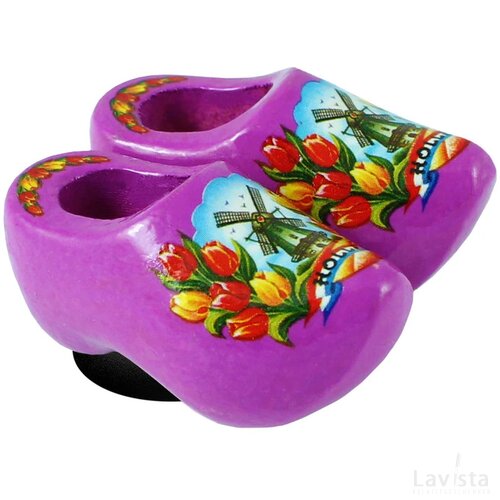 Magnet 2 shoes 4 cm, purple tulip