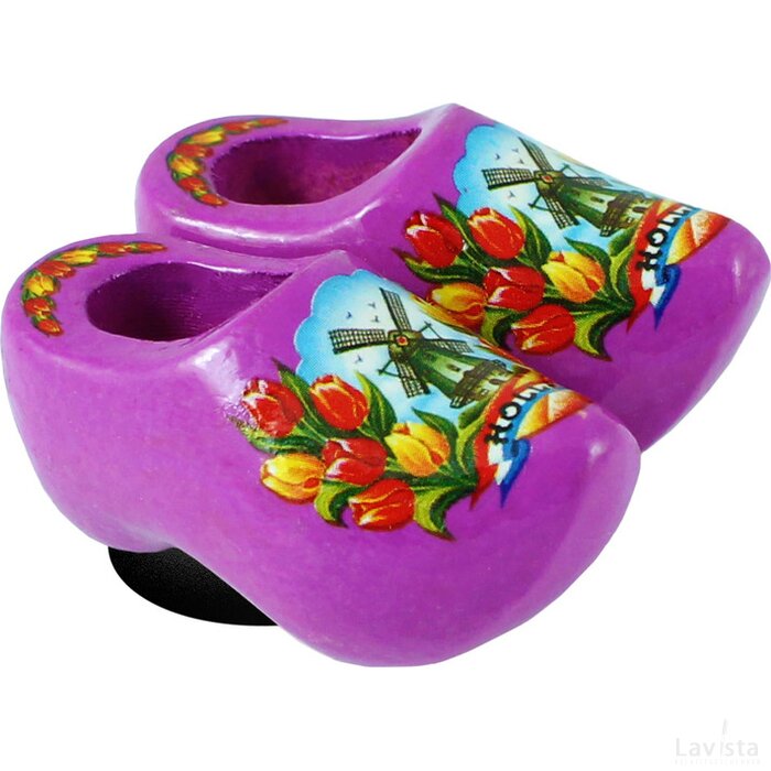 Magnet 2 shoes 4 cm, purple tulip