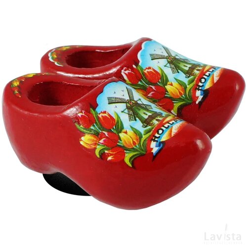 Magnet 2 shoes 4 cm, red tulip