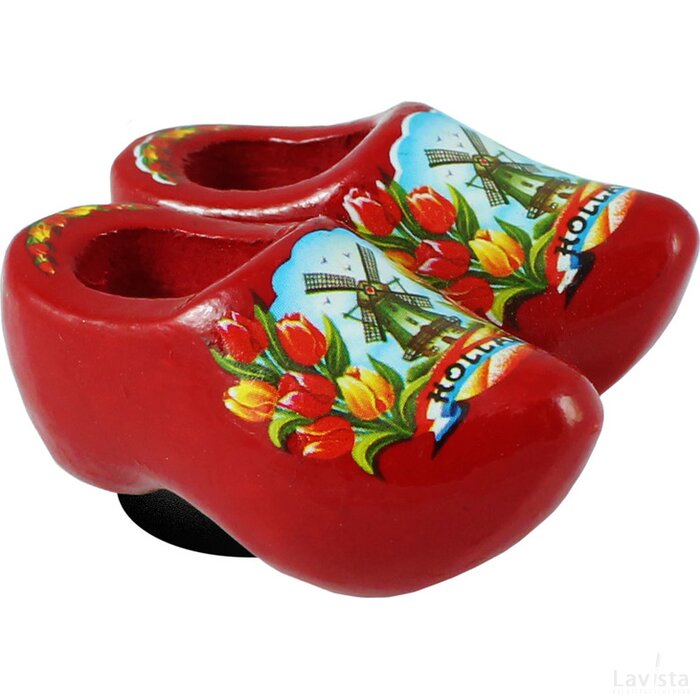 Magnet 2 shoes 4 cm, red tulip