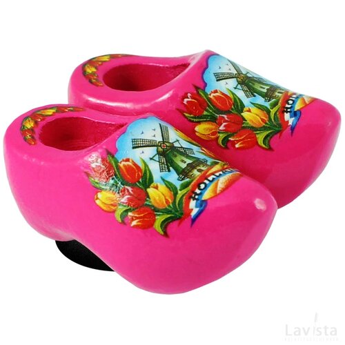 Magnet 2 shoes 4 cm, pink tulip