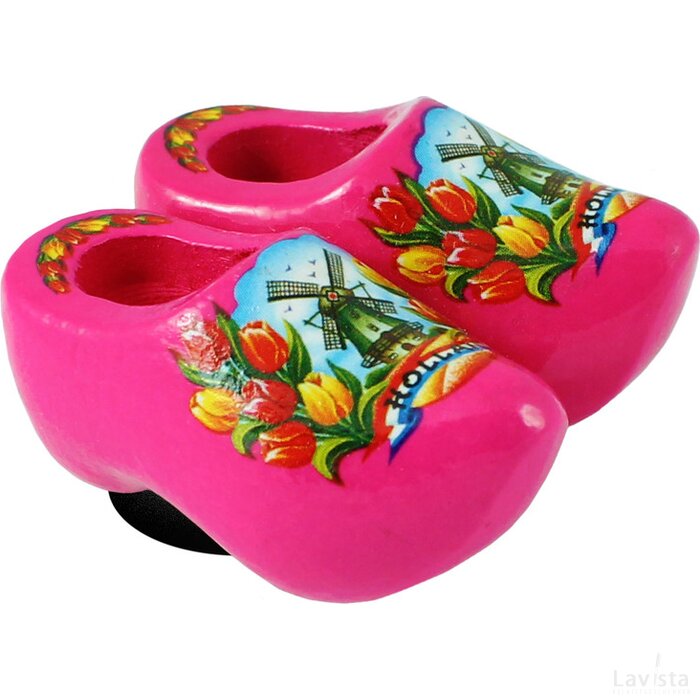 Magnet 2 shoes 4 cm, pink tulip