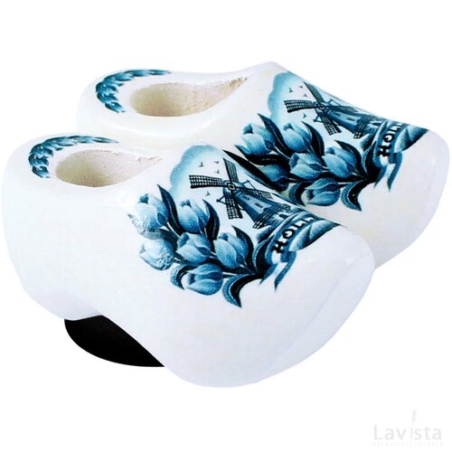 Magnet 2 shoes 4 cm, delft blue tulip