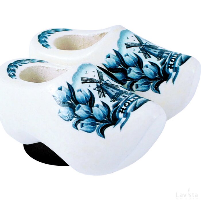 Magnet 2 shoes 4 cm, delft blue tulip