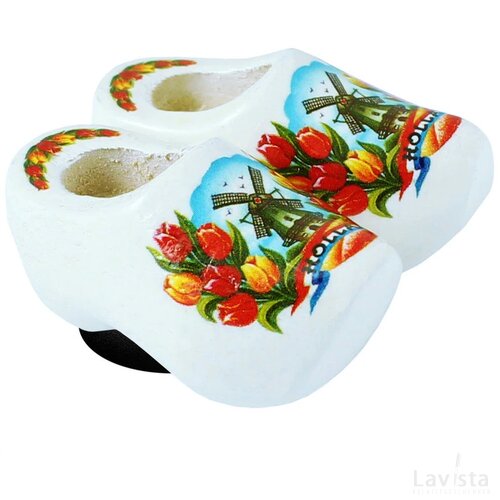 Magnet 2 shoes 4 cm, white tulip