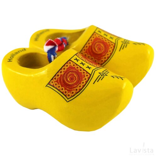Pair wooden shoes 6 cm, yellow farmer