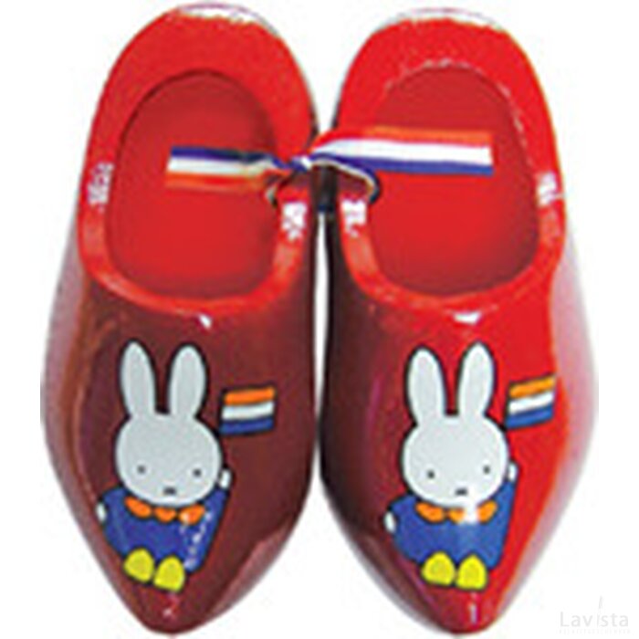 Pair wooden shoes 8 cm red, Miffy
