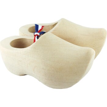 Pair wooden shoes 10 cm, sanded