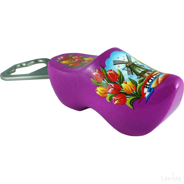 Bottle opener 8,5 cm, purple tulip