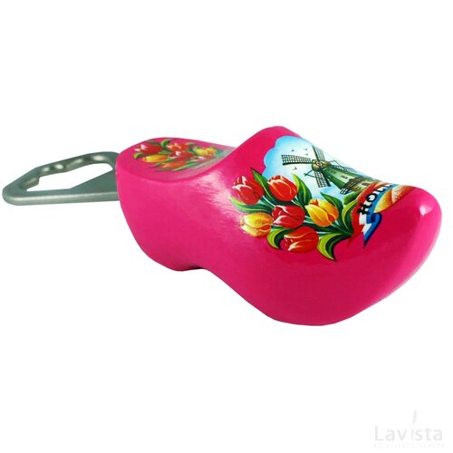 Bottle opener 8,5 cm, pink tulip
