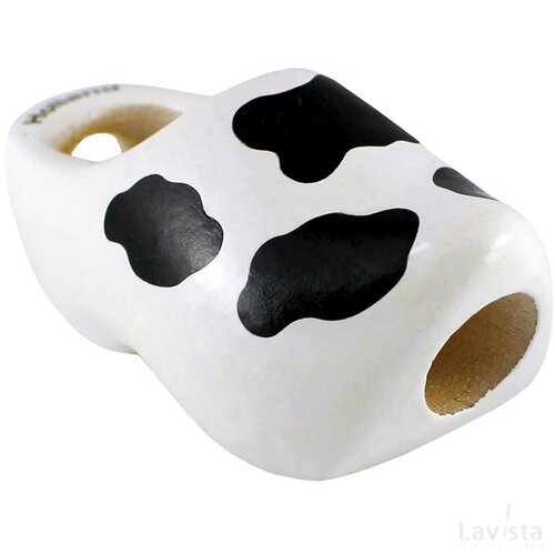 Kerchief shoe 8 cm, white cow decoration