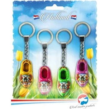 Blister 4 keychains 1 shoe 4 cm, ye,pi,li,pu