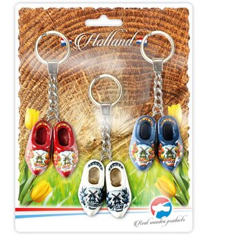 Blister 3 keychains 2 shoes 4cm, rd,db,bl.