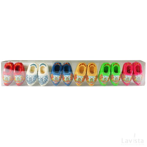 Box with 6 magnets 2 shoes 4 cm, rd,db,bl,ge,li,rz