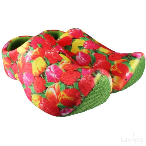 Klomppantoffels, tulip print green 20-24