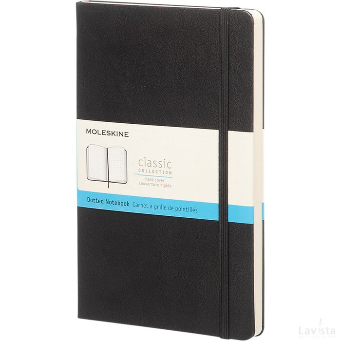 Classic L hard cover notitieboek - gestippeld Zwart