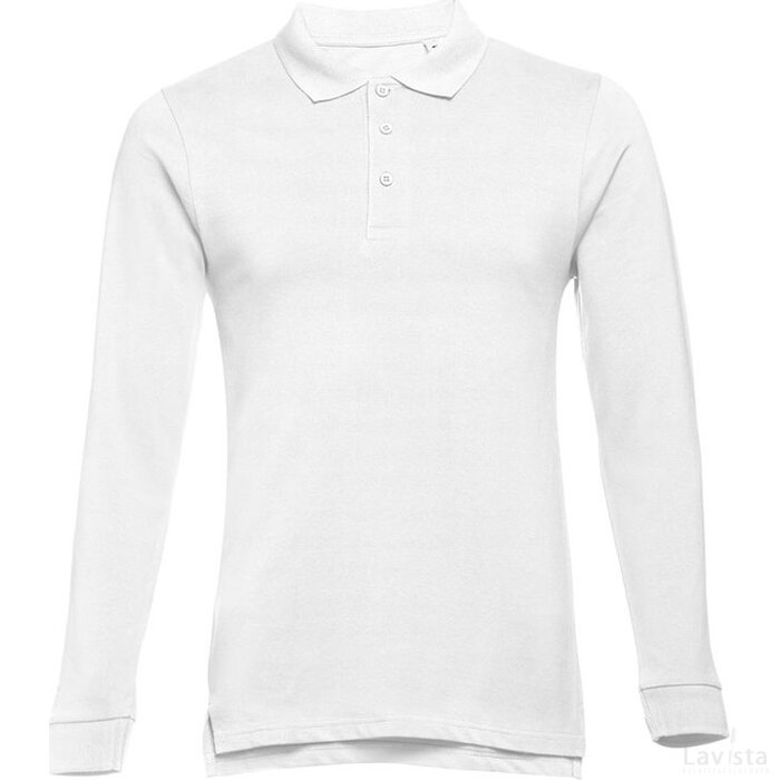 Thc Bern Wh 3Xl Polo Hemd Met Lange Mouwen Voor Mannen Wit