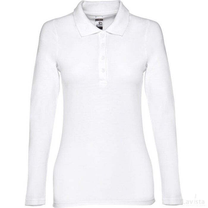 Thc Bern Women Wh Polo Hemd Met Lange Mouwen Voor Vrouwen Wit
