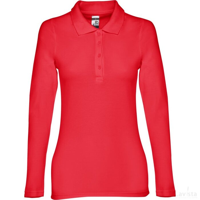 Thc Bern Women Polo Hemd Met Lange Mouwen Voor Vrouwen Rood