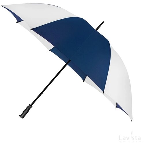 golfparaplu, windproof blauw/wit